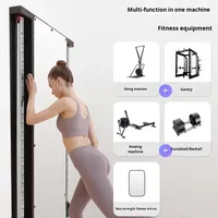 Support de fitness mural multifonctionnel et réglable pour entraînement complet du corps, avec pile de poids de 100 kg en acier