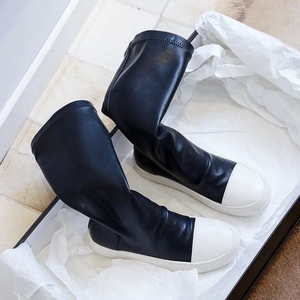 35-44 הנמכר ביותר בסתיו החורף החדש, חומר רך אופנה גבית אופנה נעלי עור גבוהות לנשים - Product Image 1