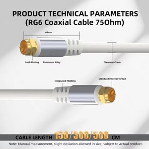 <span class=keywords><strong>Cable</strong></span> coaxial RG6 75Ω con conectores macho tipo F a macho tipo F <span class=keywords><strong>Cable</strong></span> <span class=keywords><strong>de</strong></span> <span class=keywords><strong>antena</strong></span> <span class=keywords><strong>de</strong></span> satélite RG6 <span class=keywords><strong>Cable</strong></span> <span class=keywords><strong>de</strong></span> extensión coaxial blanco - Product Image 3