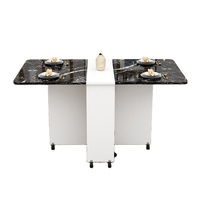 Table à manger ronde pliable en bois de style européen pour 4 personnes, idéale pour appartement, hôtel, villa