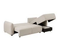 Canapé d'angle convertible moderne en fausse fourrure de lapin, avec lit gigogne intégré et chaise longue rembourrée effet nuage pour salon