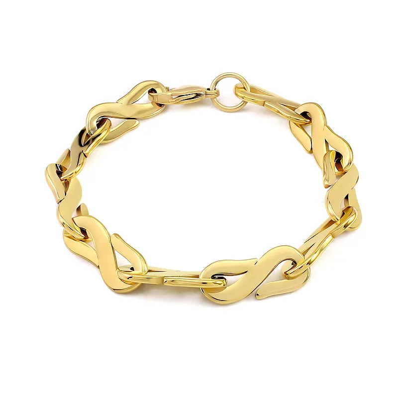 Gelang Tautan Unisex grosir dengan set kalung bagian mesin kalung perak 22.5cm gelang emas Aksesori hadiah perhiasan
