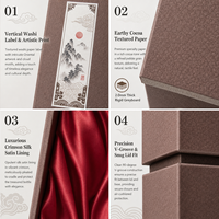 Boîte cadeau haut de gamme en papier texturé pour saké, avec insert en soie, couvercle et base pour vin, et étiquette en feuille d'or – Boîte de présentation