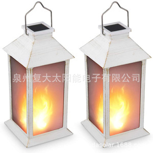 Solar Flame Lantern <b>Led</b> Wall Mount Outdoor Garden <b>Light</b> Iron Body Ip54 Solar Powered Hanging Lamp - Product Image 2