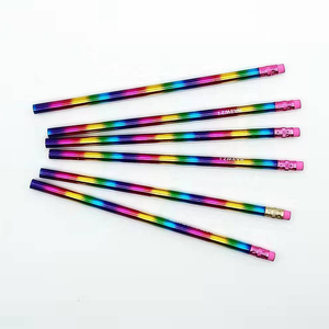 Logo personalizzato Basswood arcobaleno matite <span class=keywords><strong>disegno</strong></span> personalizzato di marca con HB 2B 2H durezza promozionale esagonale e rotondo - Product Image 6