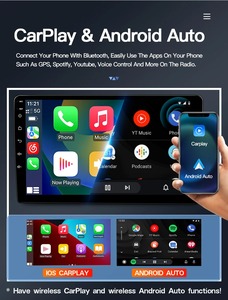 Autoradio Stereo TS7 Android Auto 9/<span class=keywords><strong>10</strong></span> Pollici Wireless CarPlay con Dashcam per Sistema Audio MP5 Player con ASP WIFI per Cruscotto - Product Image 3