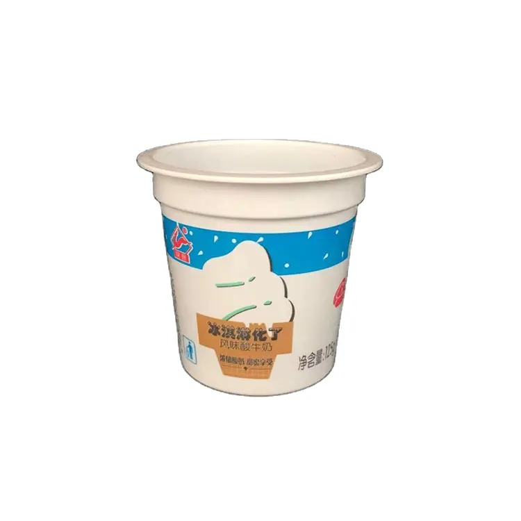 Personalizado 125g Plástico Iogurte Copos Jelly PP Cup Pote Descartável De Yaourt Com Folha De Alumínio Calor Seal Tampa