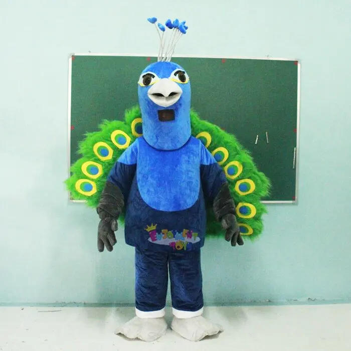 Yüksek kaliteli CE özel yapım peluş tavuskuşu maskot yetişkinler için kostüm