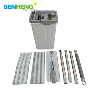 Ensemble de nettoyage domestique 2025 – Serpillère plate humide et sèche, épaissie et agrandie avec brosse, poignée de nettoyage mains libres - Product Image 3