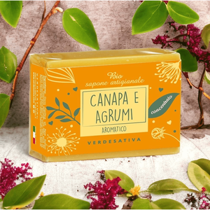 Savon solide artisanal Verdesativa au chanvre biologique et aux agrumes 100g pour tous types de peau - Product Image 1