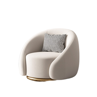 Chaise de salon ronde individuelle en velours moderne de luxe léger, réglable, style fauteuil paresseux, vente chaude