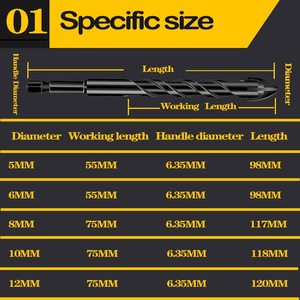 Mũi Khoan Đa Năng Cán Tam Giác Fryic Cho Gạch Men, Thủy Tinh, Tường Gạch, Mũi Khoan Lỗ Kim Cương Gỗ - Product Image 2