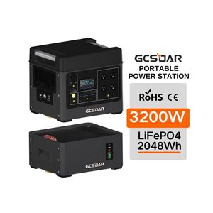 GCSOAR Pantalla LCD multifuncional Control de aplicación inteligente Nivel A Lifepo4 2048wh 3200W Singo3000 Estación de energía solar portátil - Product Image 1