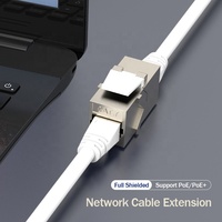 Adaptador Keystone Blindado RJ45 Cat 6A Linkwylan, Conector de Extensión de Cable Cat7, Acoplador de Cable de Red LAN, Piezas de Telecomunicaciones