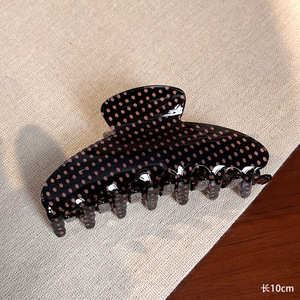 Nouvelles pinces à cheveux rétro pour femmes, noires, rouges, blanches, à petits pois, imprimées à pois, en PVC, accessoires pour queue de cheval, pinces à cheveux pour dames - Product Image 5