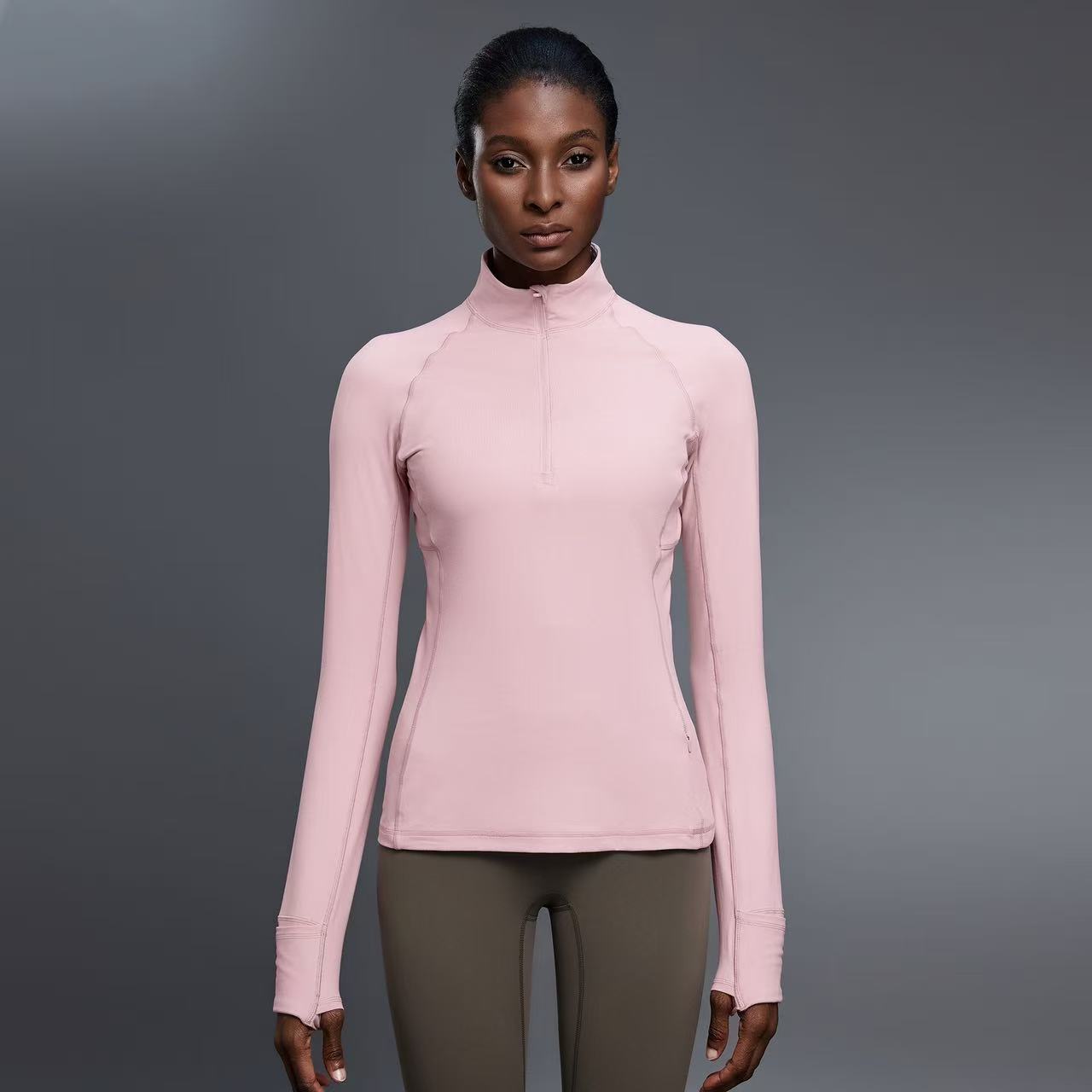 Half Zip Stand Collar Yoga Top