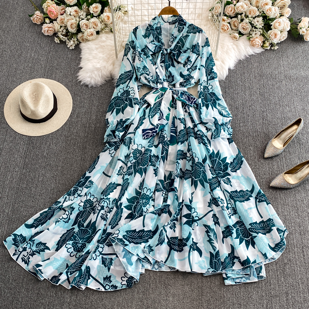 Style Dress Holiday Dress Design Print Slim Long Chiffon High-End Exquisite  Long Dresses| Alibaba.com