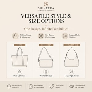 Bolso de Mano 3443 G Premium, Elegante y de Lujo, Diseño de Textura Mixta de Lino y Cuero, para Uso Diario, Oficina, Trabajo, Compras - Product Image 5