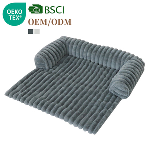 Bestseller Grau-Weiß Maßgefertigter Kunstfell-Flanell Polyester Superweicher Hundebettbezug für Bett und Sofa - Product Image 2