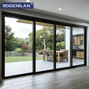 <span class=keywords><strong>Porte</strong></span> <span class=keywords><strong>coulissante</strong></span> en aluminium à double vitrage anti-ouragan Rogenilan pour extérieur, économie d'énergie, vitrage Low-E, portes coulissantes pour patio - Product Image 4