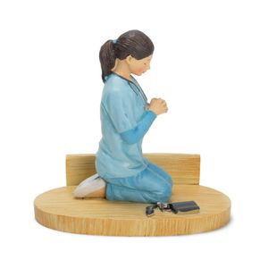 Figurine <span class=keywords><strong>de</strong></span> table en pierre d'uniforme pour prière d'infirmière en résine personnalisée - Product Image 3