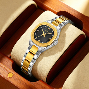 Montre à quartz pour femme de style luxueux avec bracelet en acier, sertie de diamants et étanche, montre de style professionnel - Product Image 4
