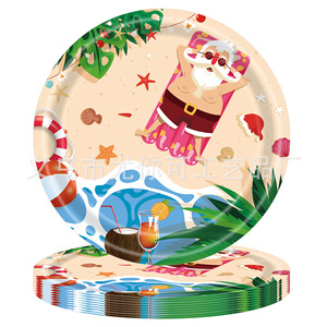 <b>Summer</b> Beach Themed Party Tableware Set 60-80 Pcs Disposable Plates Cups Napkins Birthday <b>Decorations</b> - Product Image 2