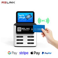Nuevo Producto 6 ranuras teléfono celular estación de carga casilleros alquiler compartir banco de energía con función Pos Nfc