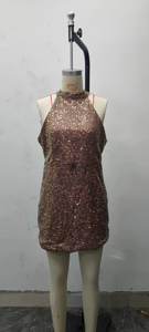 Nuove Donne di Perforazione <span class=keywords><strong>a</strong></span> Caldo Strass Dalla Fasciatura di Bodycon Del Partito Del <span class=keywords><strong>Mini</strong></span> Vestito Della Signora Matita Halter Backless Della Maglia Della Rappezzatura <span class=keywords><strong>Abiti</strong></span> - Product Image 4