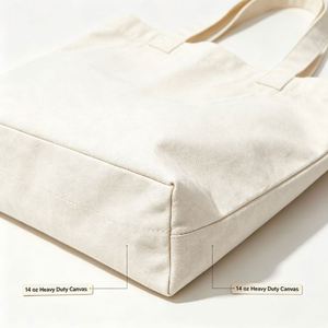 Eco Reusable Recycled Canvas Tote <b>Bag</b> with Letter Pattern Shoulder Strap Custom Logo Portable for <b>Gift</b> Promotion Brand Events - Product Image 3