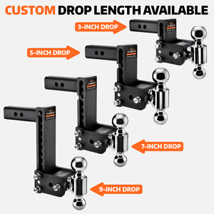 Support de boule d'attelage robuste et réglable, capacité 10000 lb, pour récepteur de <span class=keywords><strong>2</strong></span> pouces, double boule <span class=keywords><strong>2</strong></span> et <span class=keywords><strong>2</strong></span>-5/16 pouces, avec déport de 5 pouces, pour VR, Jeep, SUV - Product Image 4