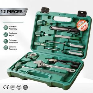 Juego <span class=keywords><strong>de</strong></span> Herramientas Profesional <span class=keywords><strong>de</strong></span> 12 Piezas para Reparaciones del Hogar, Herramientas Manuales <span class=keywords><strong>de</strong></span> Acero al Carbono <span class=keywords><strong>en</strong></span> Estuche Portátil - Product Image 1
