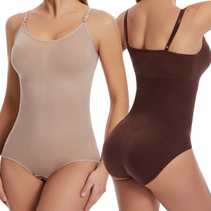 Soutien-gorge gainant une pièce pour femme, amincissant le ventre, boutonné, à entrejambe ouvert, rehausseur de fesses, avec bretelles réglables en nylon, pour le marché international - Product Image 3