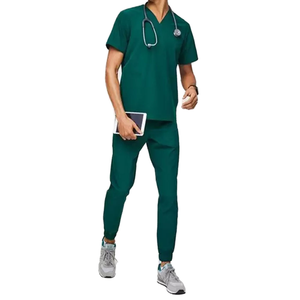 Conjunto de Uniforme Médico Unisex Transpirable de Algodón y Poliéster Elástico, Uniforme Hospitalario con Tecnología de Detección de Agujas y Fusión sin Costuras - Product Image 3