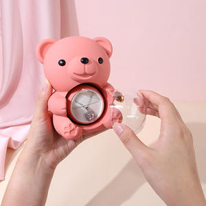 Caja de Flores con Oso Abrazando <span class=keywords><strong>Rosa</strong></span> Eterna y Anillo, Decoración de Caja de Flores, Oso Abrazando <span class=keywords><strong>Rosa</strong></span> Eterna Giratoria, Cajas de Joyería, Regalos de San Valentín en Oferta - Product Image 3