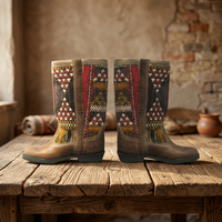 Bottes kilim en cuir véritable exceptionnelles