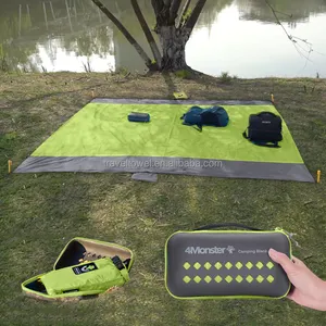 Custom Sandproof Camping Beach Blanket Sandless Waterproof Pocket Picnic Mat