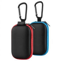 Étui pour écouteurs EVA antichoc, lot de 2, design rectangulaire, mousqueton portable, accessoires pour téléphone avec câble de charge USB