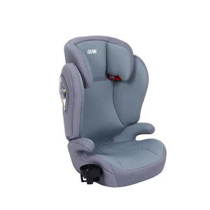 Siège rehausseur réglable <span class=keywords><strong>à</strong></span> dossier haut pour enfants de <span class=keywords><strong>3</strong></span> <span class=keywords><strong>à</strong></span> 12 ans, pliable, certifié ECE+CCC, avec porte-gobelet, ajustement universel, gris, en HDPE + modèle cationique - Product Image 1