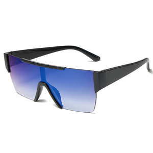 Cross Border Integrated Lens <b>Large</b> <b>Frame</b> Sunglasses Women's UV400 PC <b>Frame</b> Grey Gradient Color Runway Style - Product Image 4