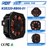 Ventilateur Radial Industriel K2E220-RB06-01, Ventilateur Centrifuge à Pales Courbées Vers l'Arrière, Remplacement pour Équipement de Refroidissement et de Ventilation d'Armoire HVAC