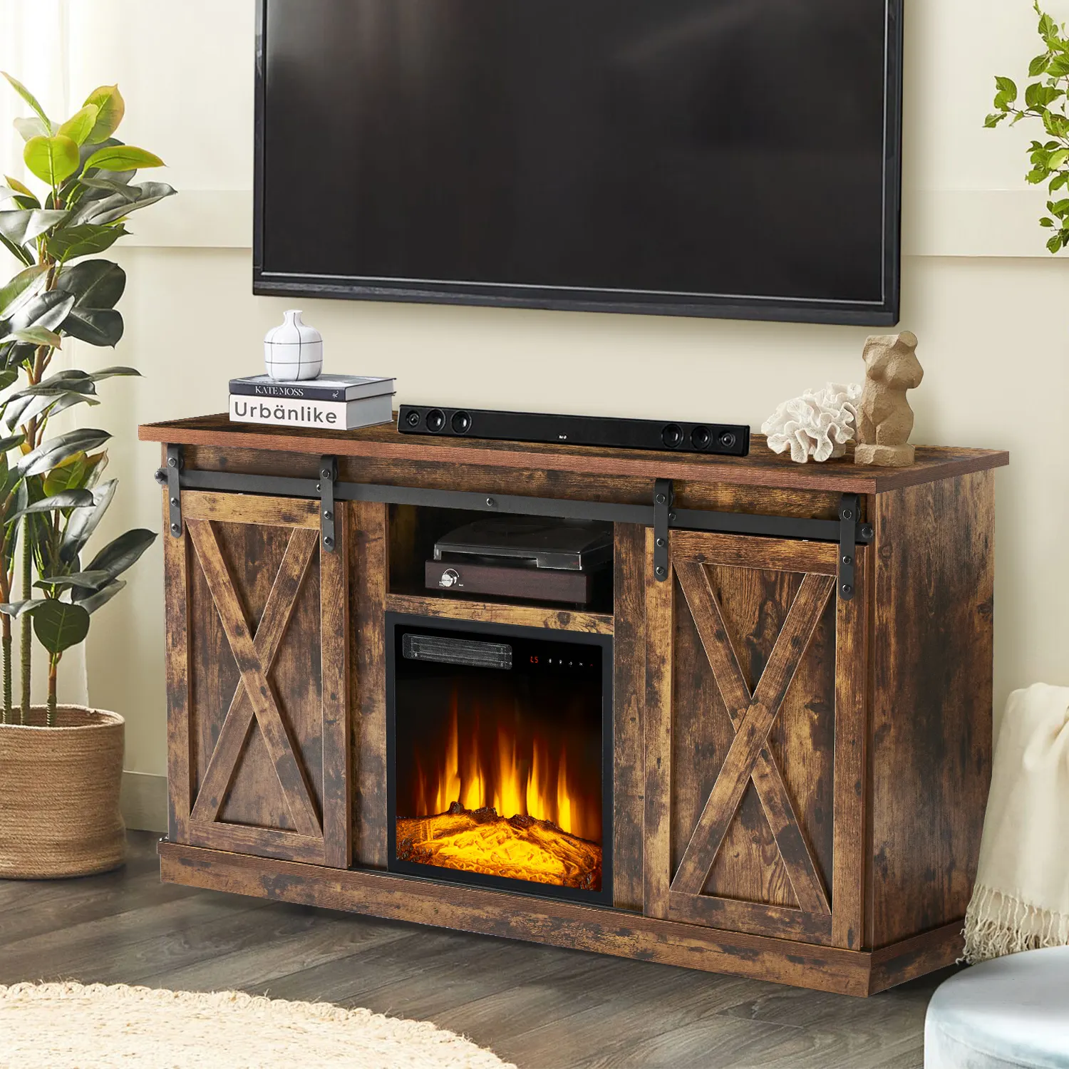 Mesa de centro de madera de clase americana, juego de soporte de TV, gabinete moderno para sala de estar, muebles para sala de estar