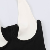 GX12653 Combinaison moulante dos nu pour femme, style streetwear fitness, unique, col halter, sans manches
