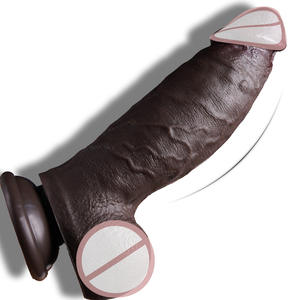 Dildo Realistis Hitam Grosir dari Silikon Cair dengan Bola dan Suction Cup, Mainan Seks Dewasa untuk Wanita dengan Gerakan Dorong Manual - Product Image 6