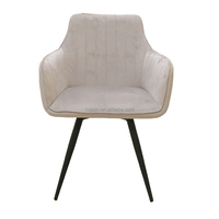 Pieds en métal élégant et doux fauteuil nordique salon Restaurant fauteuil pivotant tissu velours chaise de salle à manger moderne