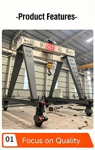 Grue mobile à <span class=keywords><strong>portique</strong></span> à double poutre de 50 tonnes sur pneus en caoutchouc avec mécanisme de levage pour charges lourdes en chantier et construction portuaire - Product Image 2