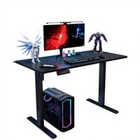 Décoration de salle de jeu, table de jeu de bureau réglable en hauteur électriquement avec LED