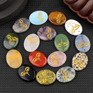 Encanto de protección de piedra semipreciosa Natural, colgante de Talismán de Arte de positividad de Buda - Product Image 1