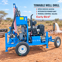 Foreuse portable pour puits de forage jusqu’à 200m de profondeur, sur mesure, 61 ch, diesel, à 4 roues