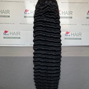 Pelucas Frontales Onduladas Profundas Negro Azabache, Negras Naturales Transparentes para Encaje, 180% de Densidad, Cabello Remy Indio, Personalizables, Sin Rellenos - Product Image 4